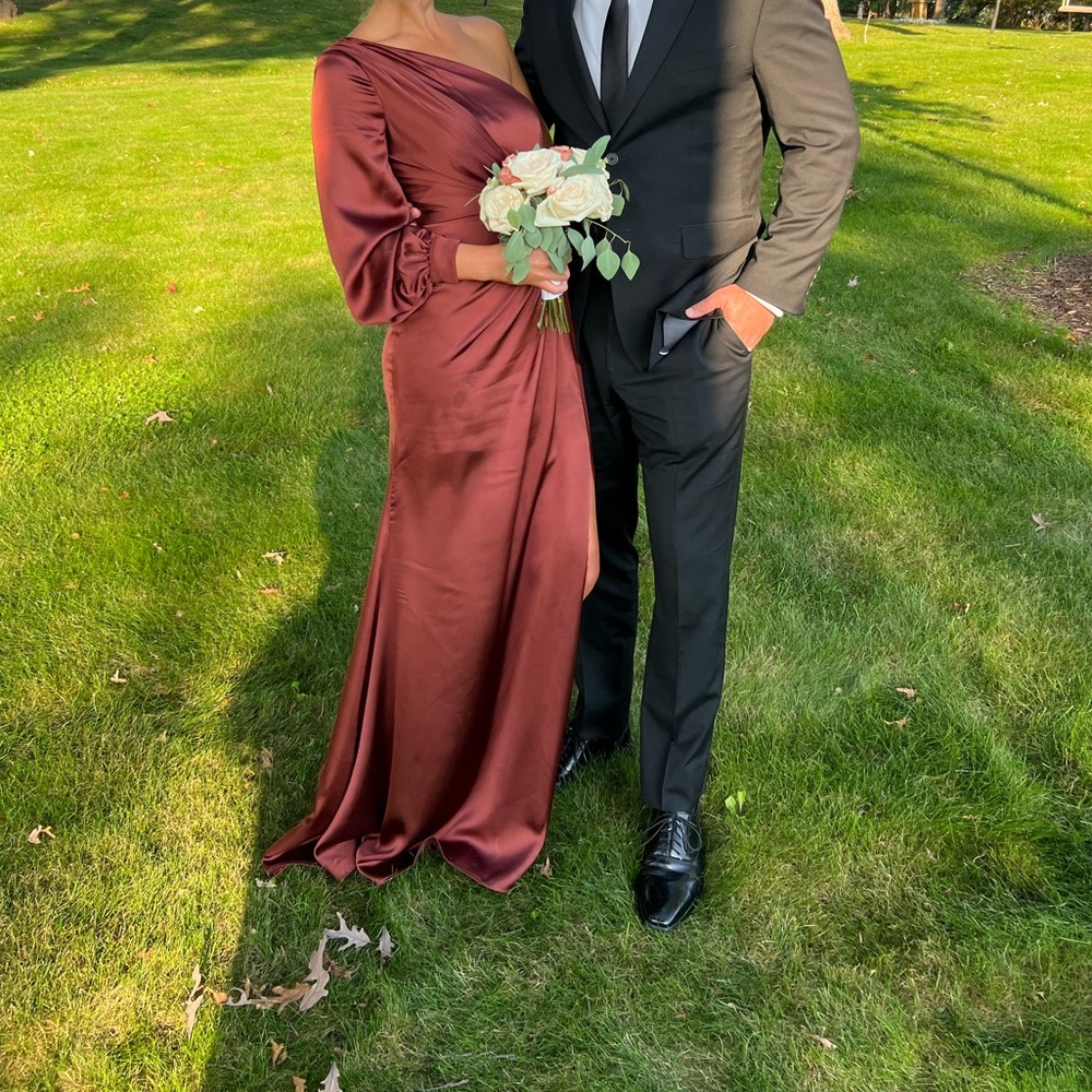 Revelry aurora satin dress